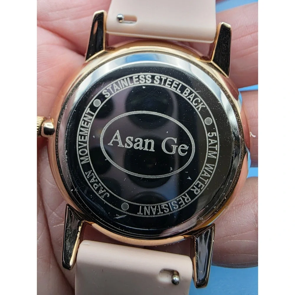 Asan Ge Fashion Watch In Rose Gold w/ Pink Band Manual‎ Included #0191